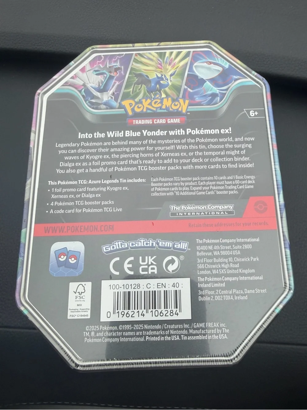 Pokémon TCG: Azure Ledgends Tin - Diaiga EX -WITH PACKS - UNOPENED